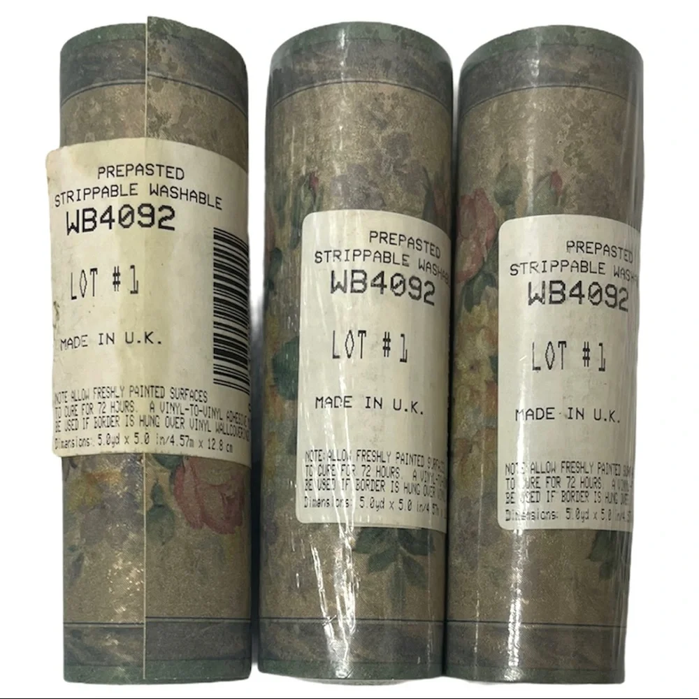 Vintage Wallpaper Wall Border Romantic Flowers Cottage Home Decor 7 Roll Bundle